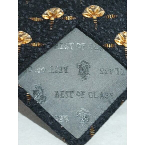 Robert Talbott Best Of Class Nordstrom Black Gold Geometric Print Silk Tie Hand - Picture 4 of 7